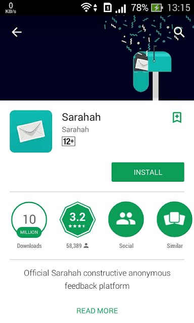 download dan instal sarahah di android