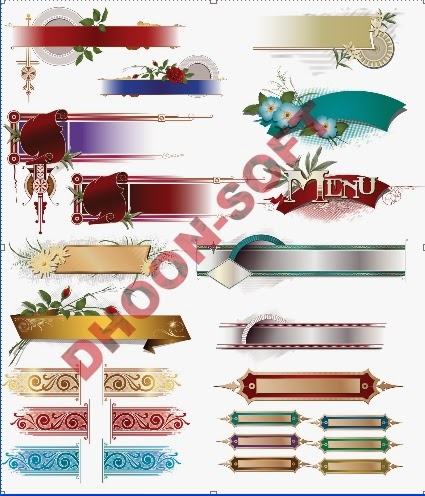 Beautifull Banners Clips Ribbons PSD Free Download