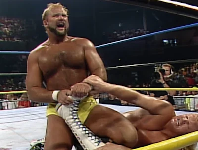 WCW Superbrawl 1 review - Arn Anderson tries to snap Bobby Eaton's leg off