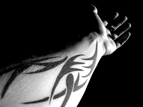 tribal tattoo on arm. The forearm tribal tattoo