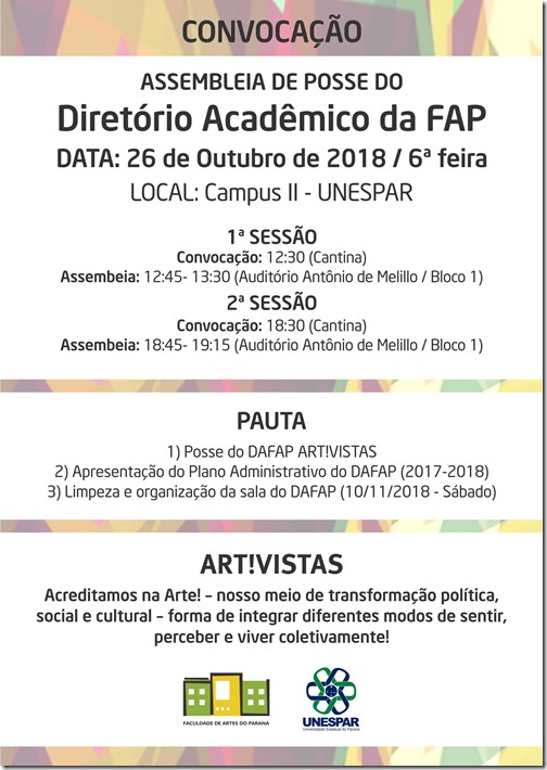 Cartaz_Assembleia de Posse DAFAP(1)