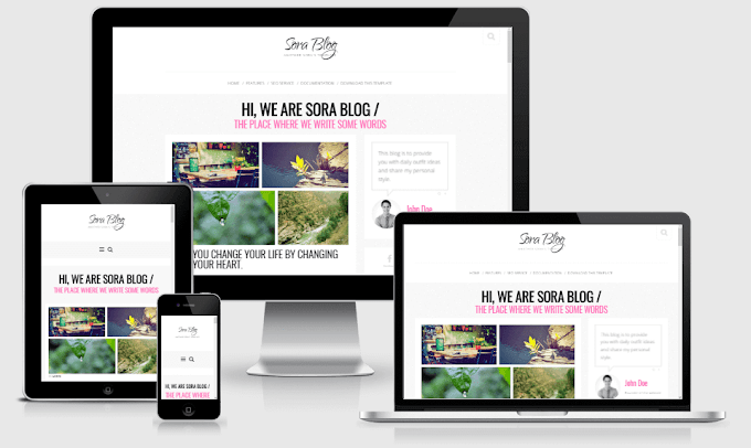 Sora Blog - Responsive Personal Blogging Blogger Template