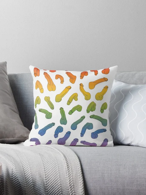 Pop art - Pride penis pattern on pillow
