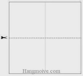 Bước 1: Cắt đôi tờ giấy.