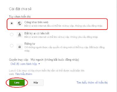 Chia sẻ file trên google drive