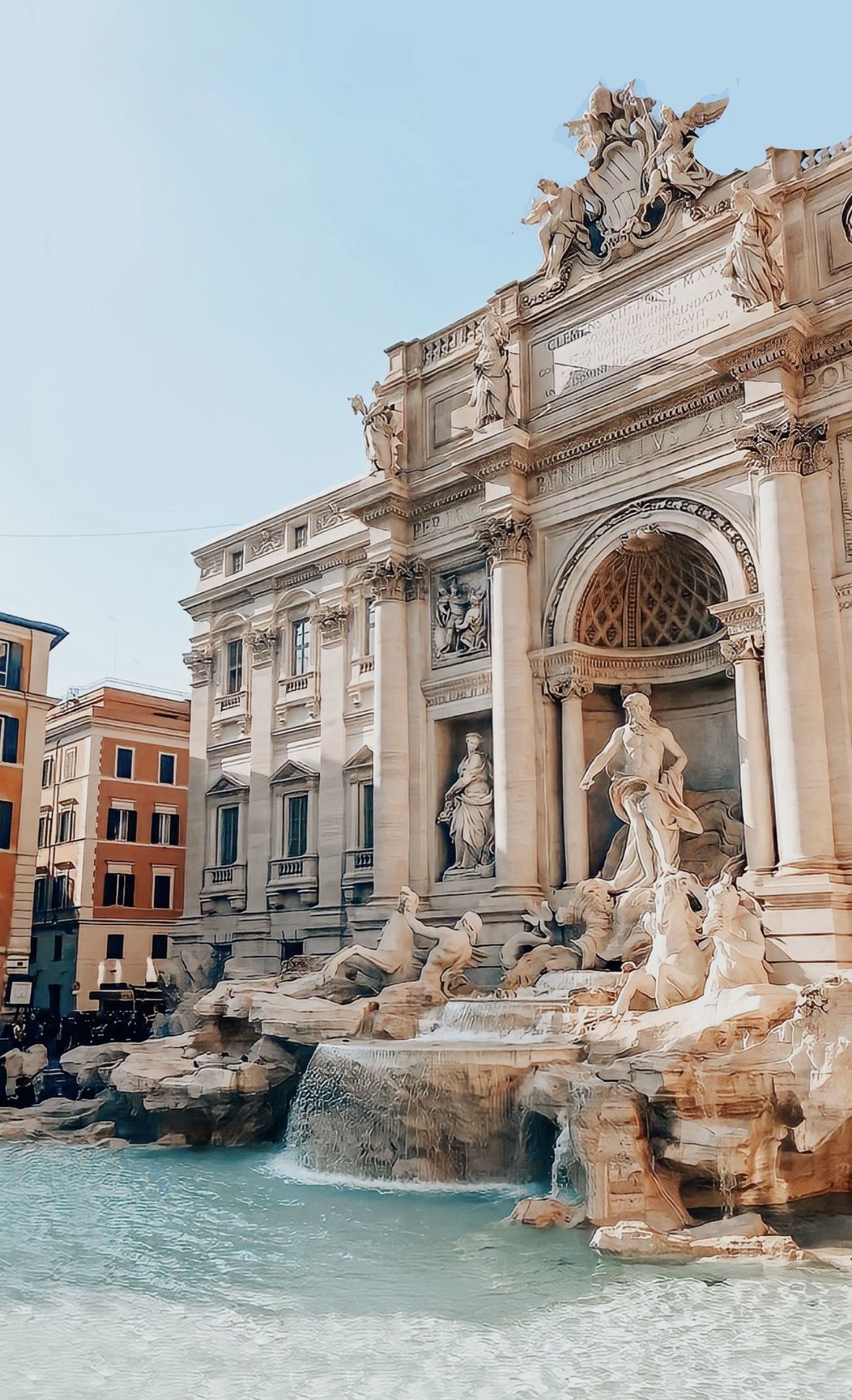A shot of the Trevi Fountain in Rome, Italy.