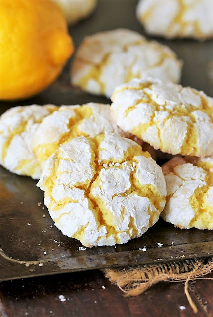 Lemon Crinkle Cake Mix Cookies Image