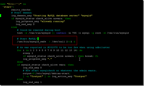nano /etc/init.d/mysql 