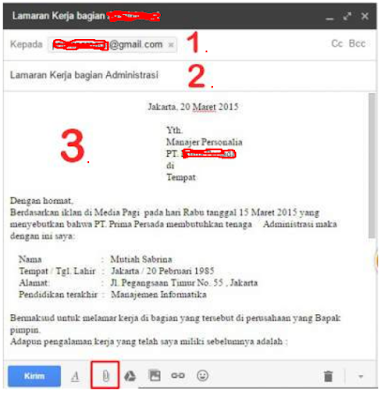 cara membuat surat lamaran kerja via email