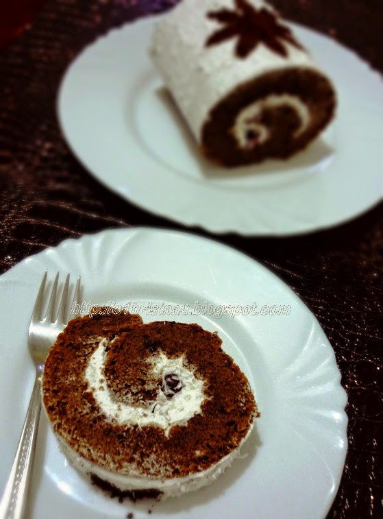 Citra's Home Diary: Almond Chocolate Swiss Roll Cake