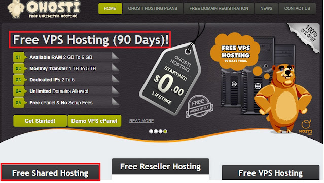 OHosti Free VPS Hosting