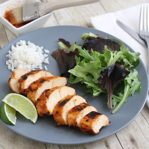 Grilled Chicken with Peach BBQ Sauce