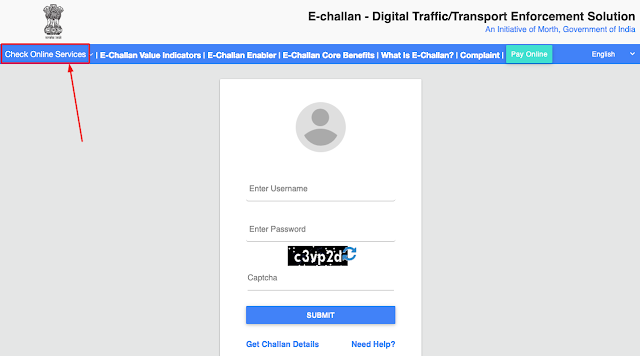 Arunachal Pradesh Traffic E-Challan Status