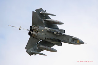 RAF Panavia Tornado GR4 wings swept fast pass