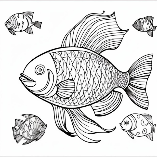 Rainbow Fish Coloring Page, Free, Printable for Kids