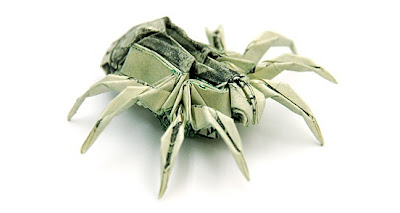 Origami with US dollar bills