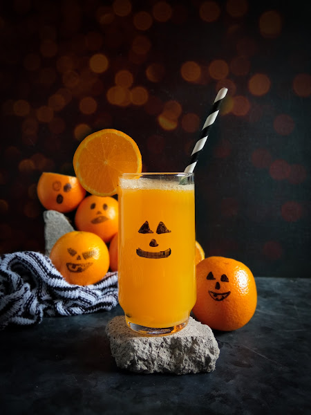 Suco de Laranja temático de Halloween 