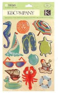 beach glass tropical stickers