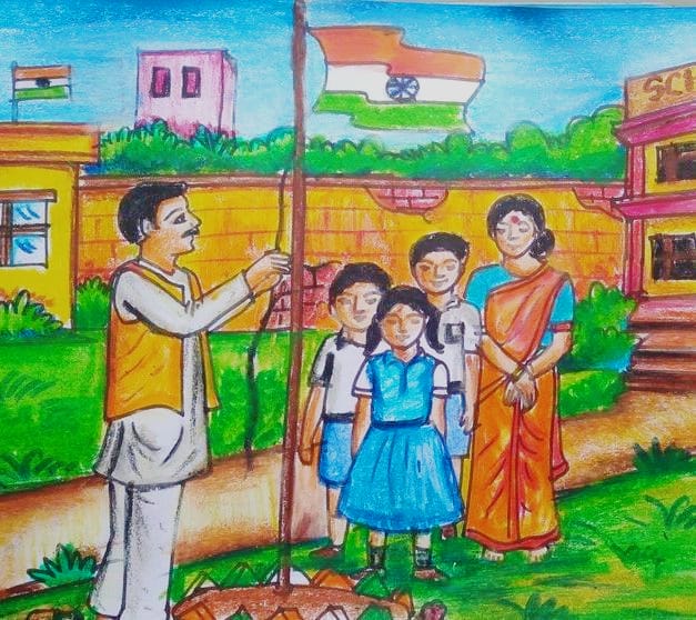 tiranga drawing 😘😘 #firstdrawing #art #drawingskill - YouTube