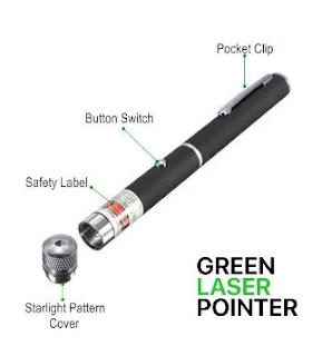 Green Laser Pointer Pen 5mW Laser High Power 532n Tactical Starry Adjustable Focus Long Range Match Beam