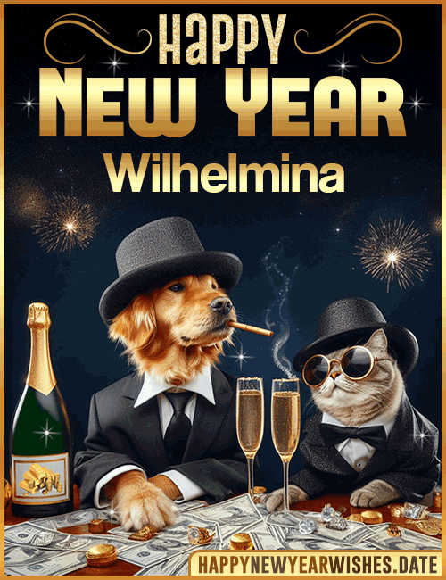 Happy New Year wishes gif Wilhelmina