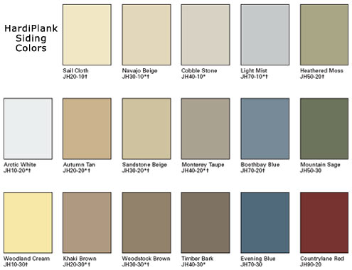 James Hardie Siding Color Chart