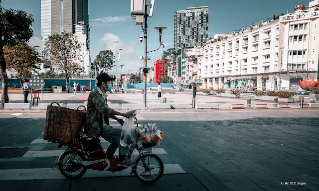 Cycling in the city of Saigon after 3 months lock down