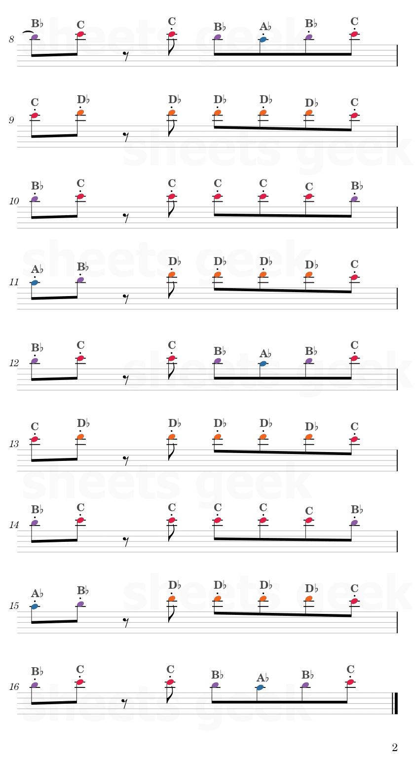 Smack That by Akon ft. Eminem Easy Sheet Music Free for piano, keyboard, flute, violin, sax, cello page 2