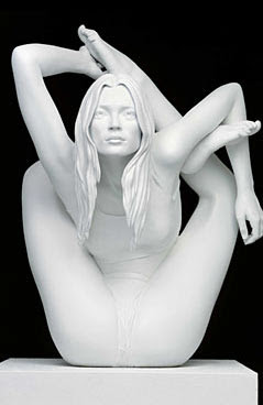 Kate Moss Sculpture in Yoga position