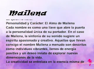 ▷ Significado del nombre Mailena