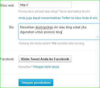 memasukkan menambah memasang blog di twitter