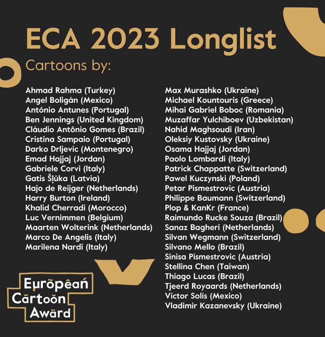 The Longlist of the 4th edition of the European Cartoon Award