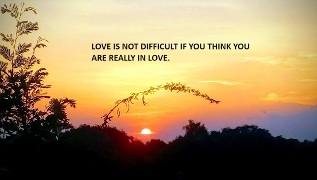 LOVE IS NOT DIFFICULT IF YOU THINK YOU ARE REALLY IN LOVE.