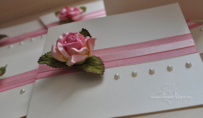 romantic  invitation with paper rose