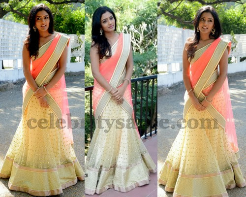 Eesha Cream Color Half Saree