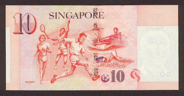 Singapore 10 dollars notes