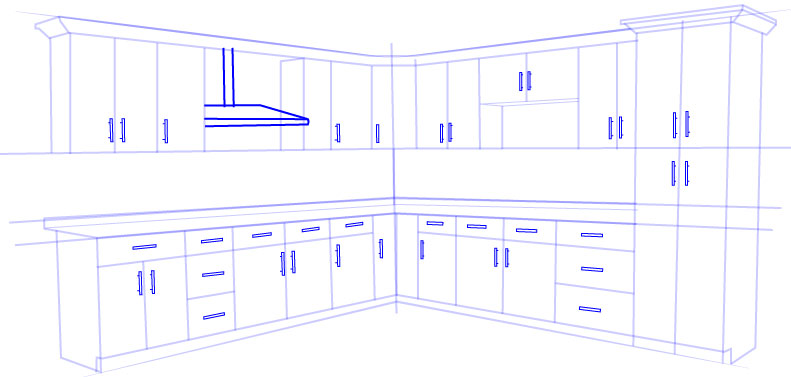 Cara Mudah Menggambar atau Sketsa  Lemari Dapur  Belajar 