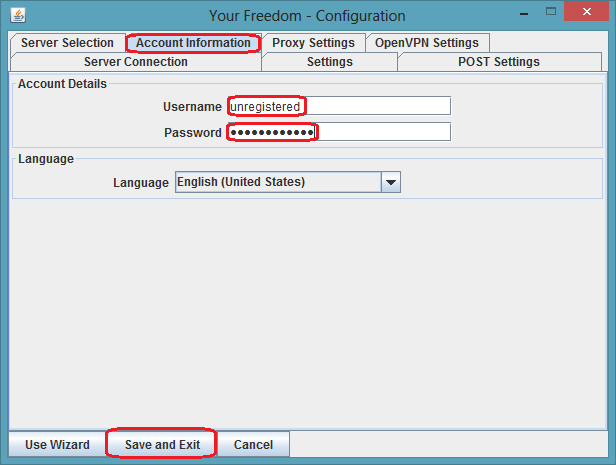 Your Freedom Account Information - For Tunnel Through DNS