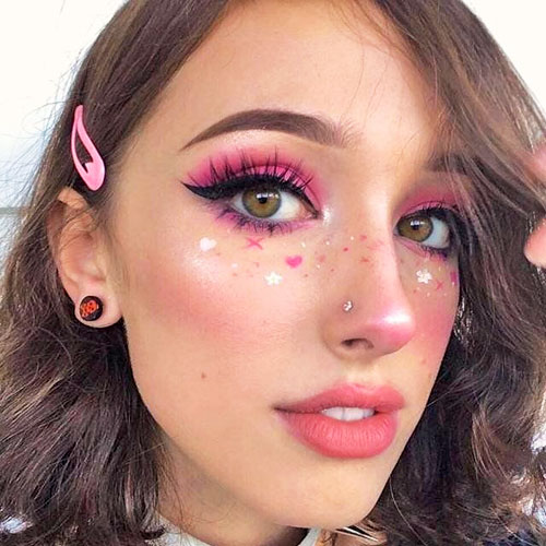 Maquillaje aesthetic fácil, rosa y cute