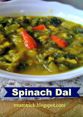 Spinach Dal  Recipe @ treatntrick.blogspot.com