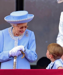 Queen Elizabeth II and Prince Louis of Cambridge