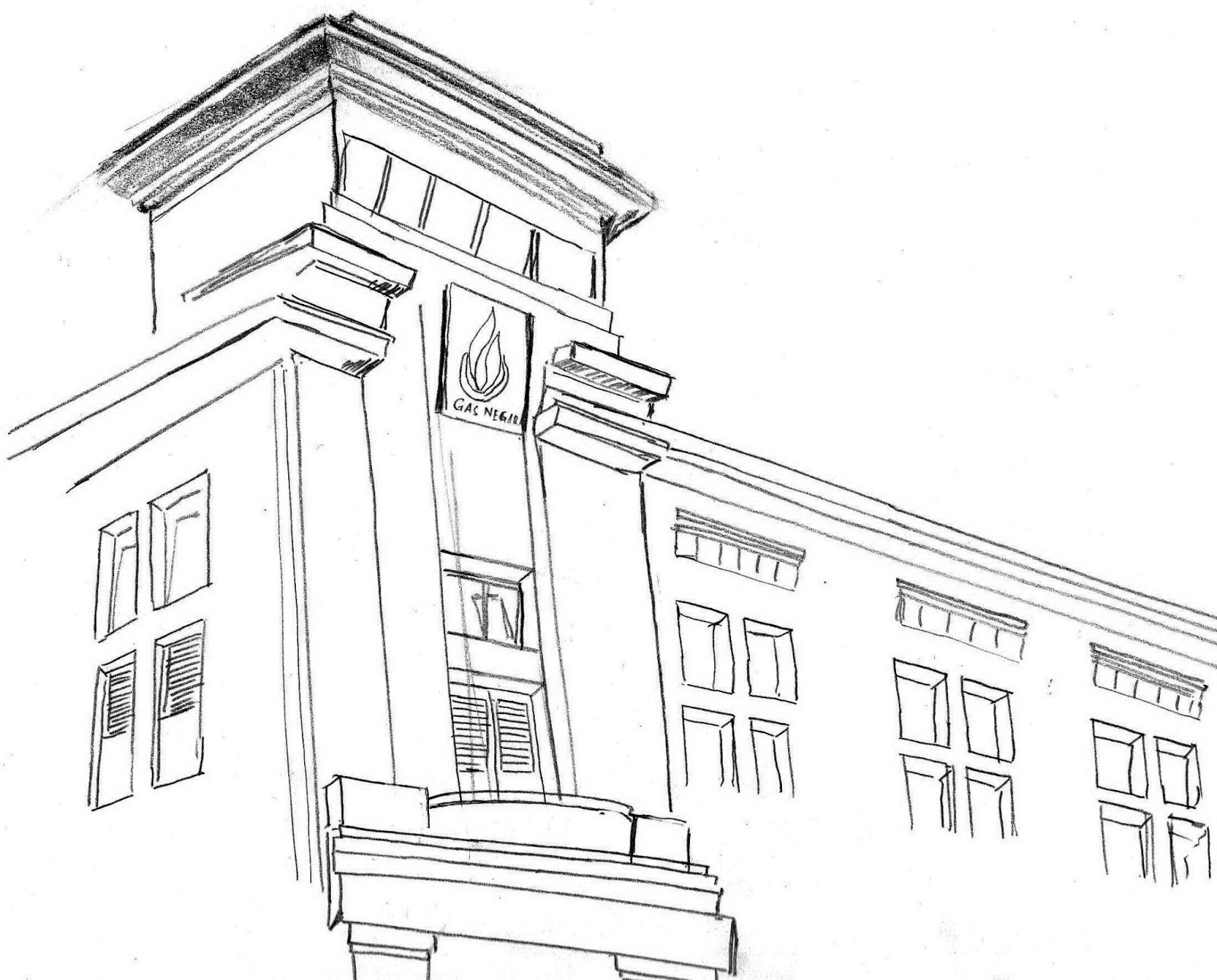Sketsa Gambar Gedung Sekolah Sobsketsa
