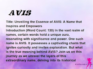 meaning of the name "AVIS"