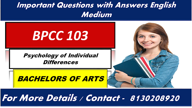 IGNOU BPCC 103 Important Questions With Answers English Medium