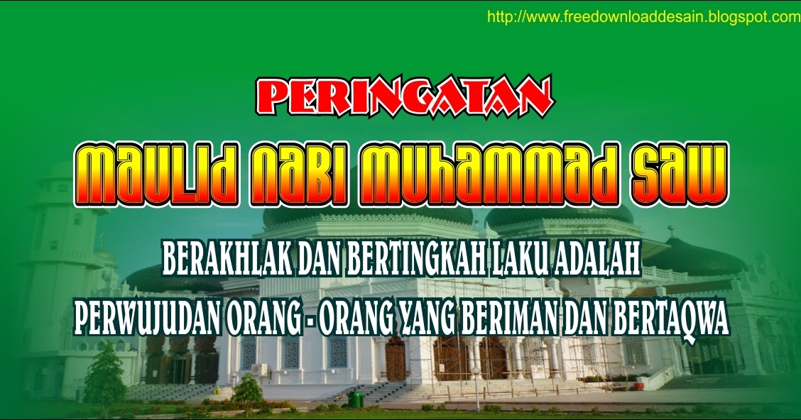 Spanduk Maulid Nabi Muhammad SAW ~ Free Download Desain