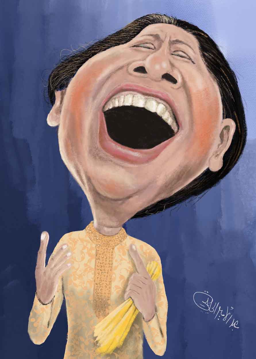 Umm Kulthum .. Caricature by Abd Al-Amir Al-Haiky - Bahrain