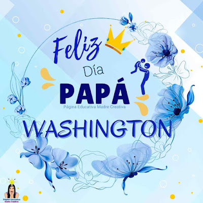 Solapín Feliz Día del Padre - Nombre Washington para imprimir gratis