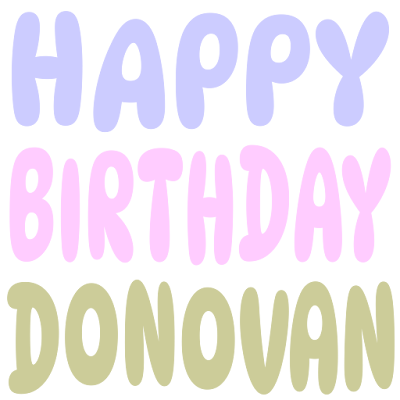 Happy Birthday Donovan (Sticker)