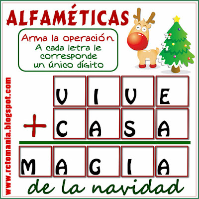 Alfamética, Criptoaritmética, Criptosuma, Criptograma, Navidad, Matemáticas y Navidad