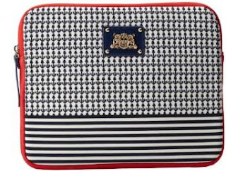 Juicy Couture AND Juicy Couture Anchor With Stripe Neoprene Ipad Case,Regal,One Size